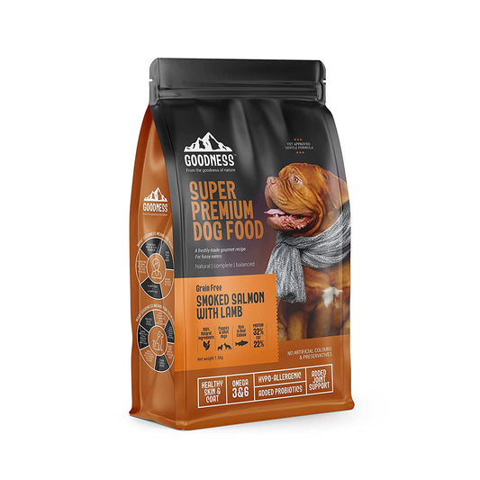 Goodness Grain free Smoked Salmon with Lamb 1.5kg - Wagr Petcare