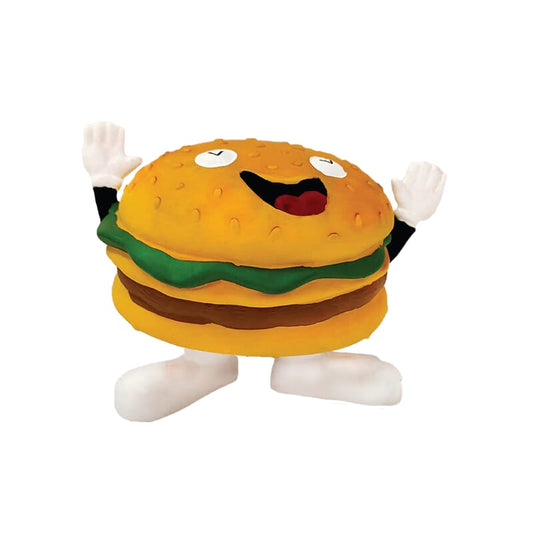 Goofy Tails Burger Latex Squeaky Dog Toy (Yellow) - Wagr - The Smart Petcare Platform