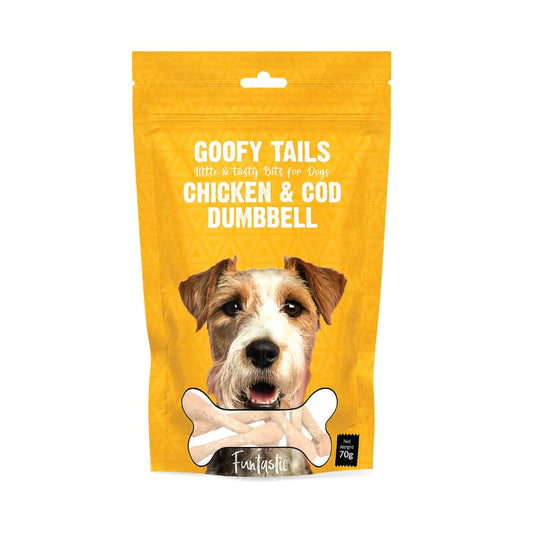 Goofy Tails Chicken and COD Dumbell Treats for Dogs and Puppies 70g - Wagr - The Smart Petcare Platform