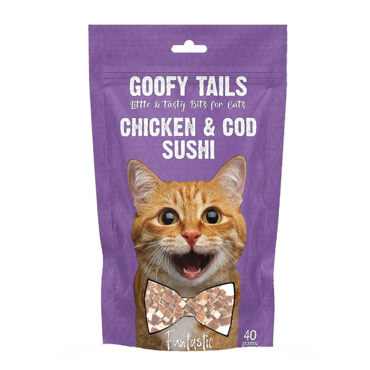 Goofy Tails Chicken & Cod Sushi Treats for Cats and Kittens 40g - Wagr Petcare