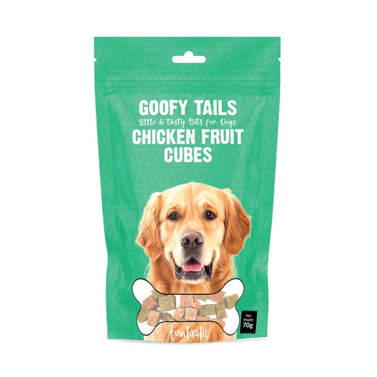 Goofy Tails Chicken Fruit Cube Treats for Dogs and Puppie 70g - Wagr - The Smart Petcare Platform