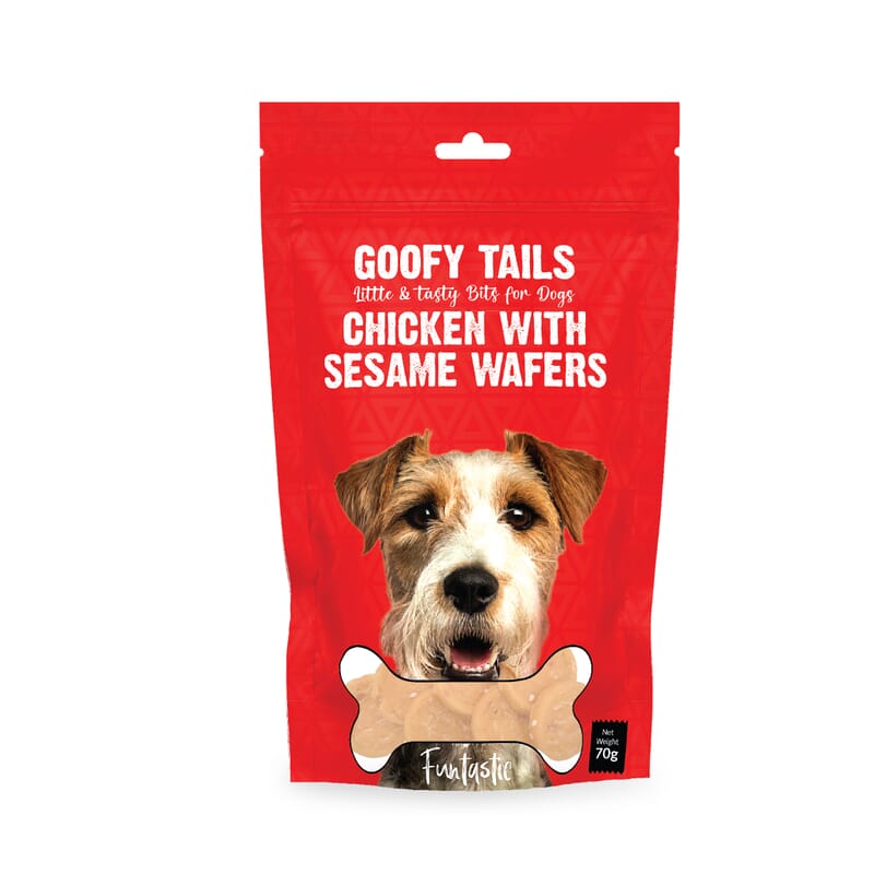 Goofy Tails Chicken with Sesame Treats for Dogs and Puppies 70g - Wagr - The Smart Petcare Platform
