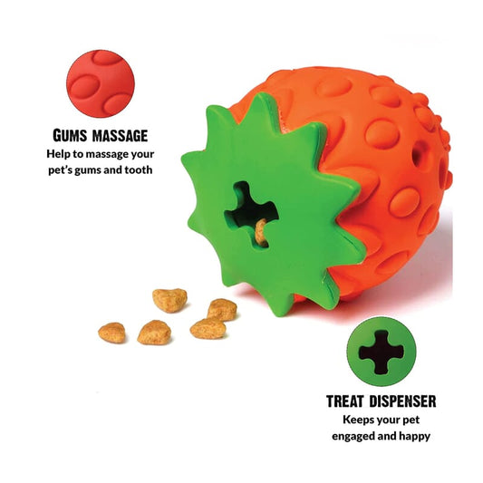 Goofy Tails Fruity Bites Strawberry Dog Toy - Wagr - The Smart Petcare Platform