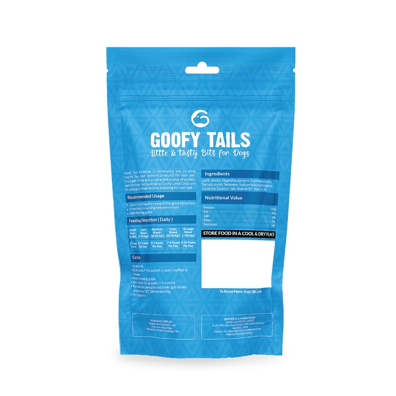 Goofy Tails Lamb Chips for Dogs and Puppies 70g - Wagr - The Smart Petcare Platform