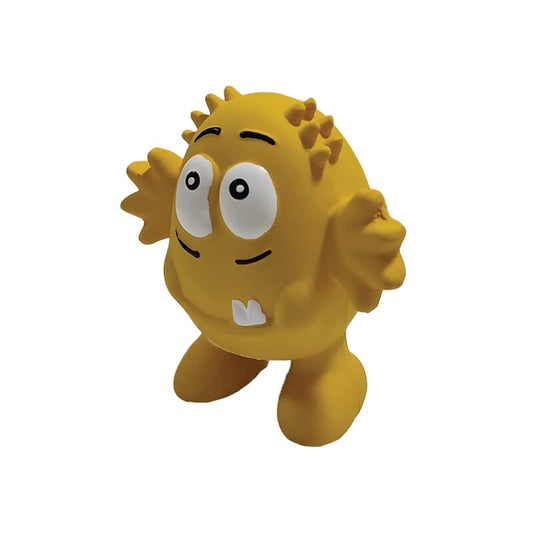 Goofy Tails Monster Latex Squeaky Dog Toy (Yellow) - Wagr - The Smart Petcare Platform