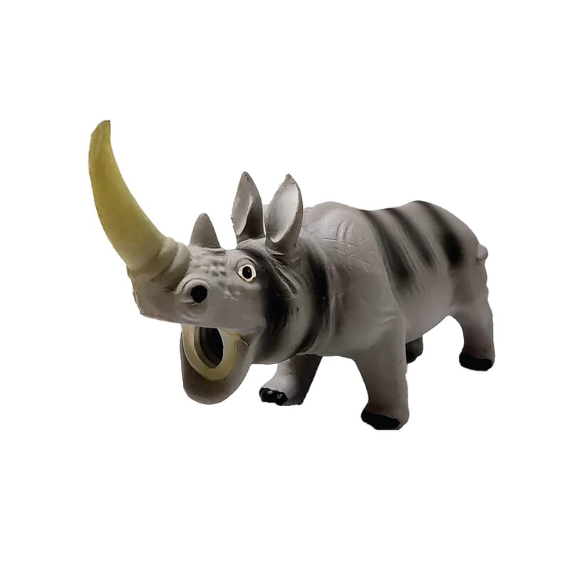 Goofy Tails Rhino Latex Squeaky Dog Toy (Grey) - Wagr - The Smart Petcare Platform