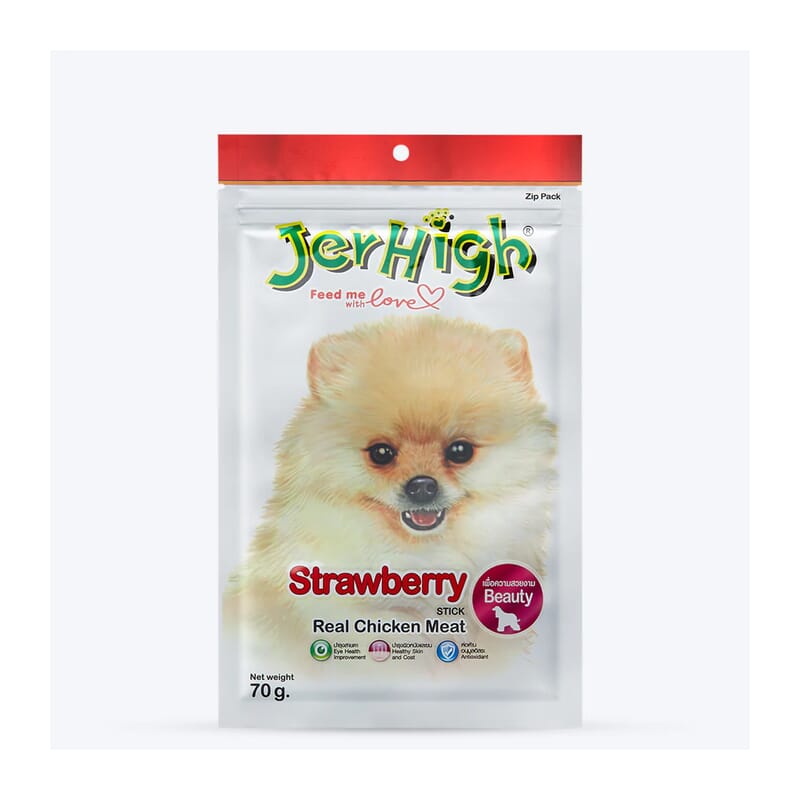 Jerhigh Strawberry Chicken Dog Treats - 70gm - Wagr - The Smart Petcare Platform