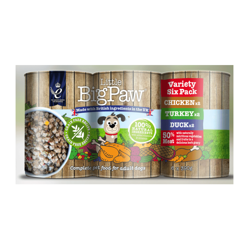 Little Big Paw Gourmet Poultry Mix Pack of 6 units of 390 Grams each (Chicken , Duck, Turkey- 2 Packs) - Wagr - The Smart Petcare Platform