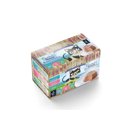 Little Big Paw Gourmet Seafood Mix Pack of 6 units of 85 Grams each (Atlantic Salmon - 2 Packs, Atlantic Tuna - 2 Packs , Ocean Fish - 2 Packs) - Wagr - The Smart Petcare Platform