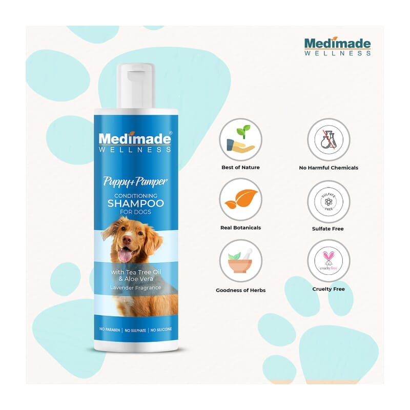 Medimade Conditioning Shampoo for Dogs with Tea Tree Oil & Aloe Vera, 200ml - Wagr - The Smart Petcare Platform
