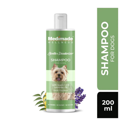 Medimade Gentle Deodorizer Shampoo for Dogs with Neem & Lavender Oil, 200ml - Wagr - The Smart Petcare Platform