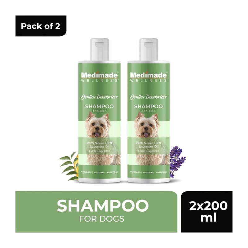 Medimade Gentle Deodorizer Shampoo for Dogs with Neem & Lavender Oil, 200ml - Wagr - The Smart Petcare Platform