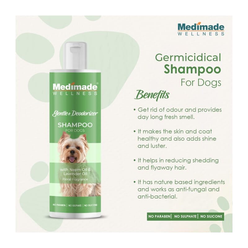 Medimade Gentle Deodorizer Shampoo for Dogs with Neem & Lavender Oil, 200ml - Wagr - The Smart Petcare Platform