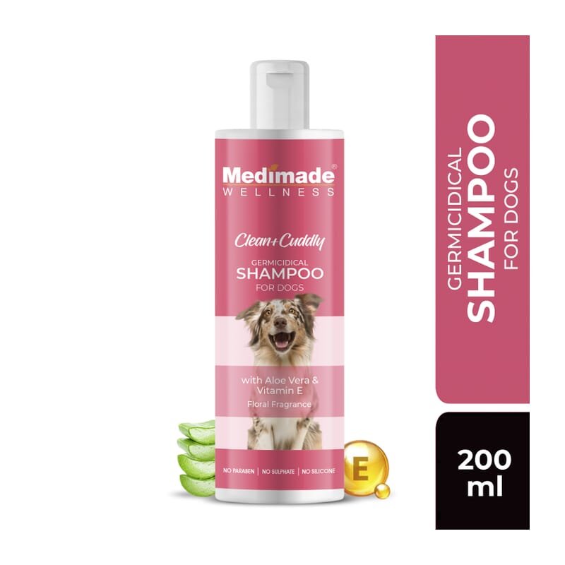 Medimade Germicidal Shampoo for Dogs with Aloe Vera & Vitamin E, 200ml - Wagr - The Smart Petcare Platform