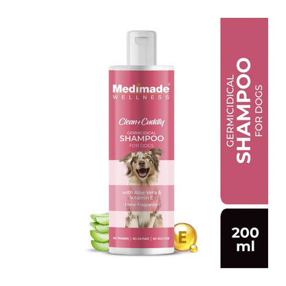 Medimade Germicidal Shampoo for Dogs with Aloe Vera & Vitamin E, 200ml - Wagr - The Smart Petcare Platform