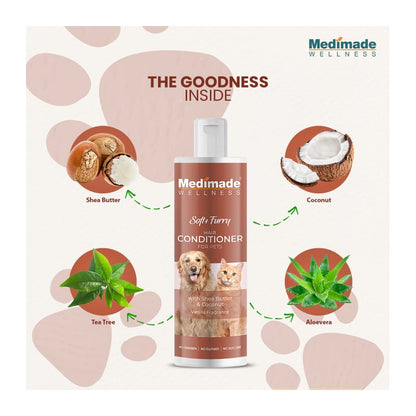Medimade Hair Conditioner with Shea Butter & Coconut For Dogs and Cats, 200ml - Wagr - The Smart Petcare Platform