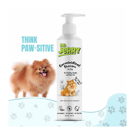 Mr . Jerry Germicidal Shampoo for Dogs with Aloe Vera & Vitamin E, 250ml - Wagr Petcare