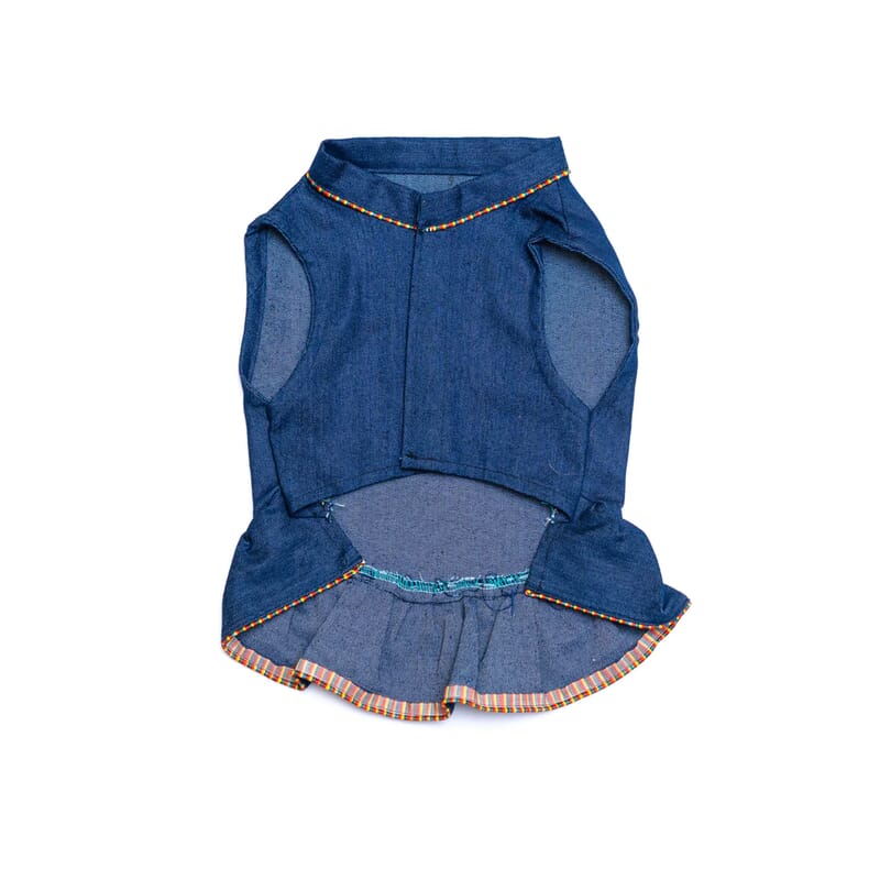 Pawgy Pets Denim Ruffle Dress for Dogs and Cats - Wagr Petcare