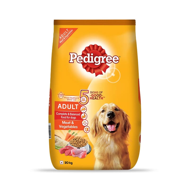 Pedigree Adult Dry Dog Food, Meat & Vegetables, 20kg - Wagr - The Smart Petcare Platform