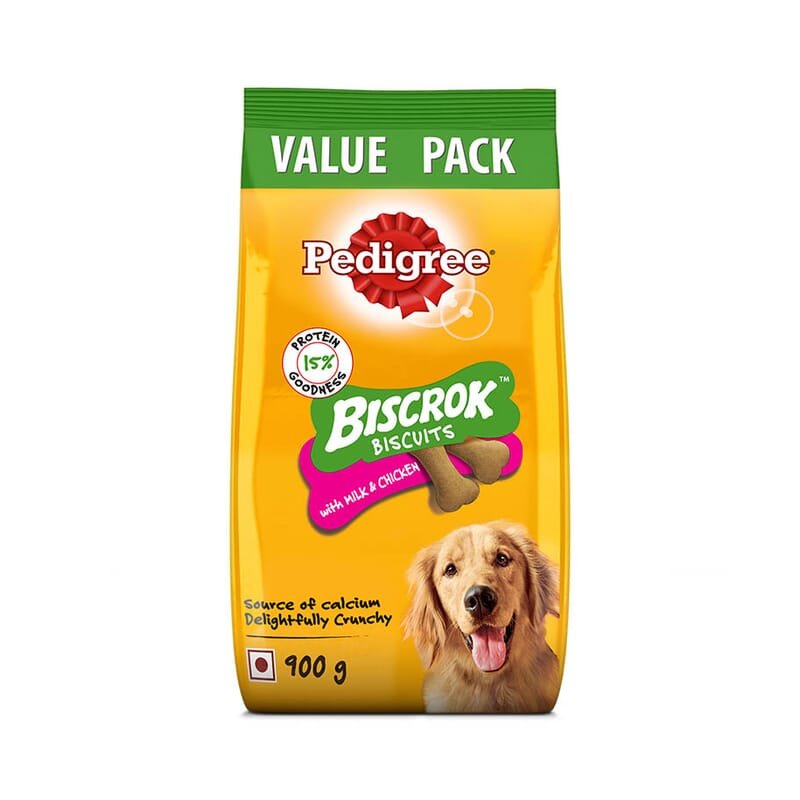 Pedigree Biscrok Biscuits Dog Treats (Above 4 Months), Milk and Chicken Flavor - Wagr - The Smart Petcare Platform