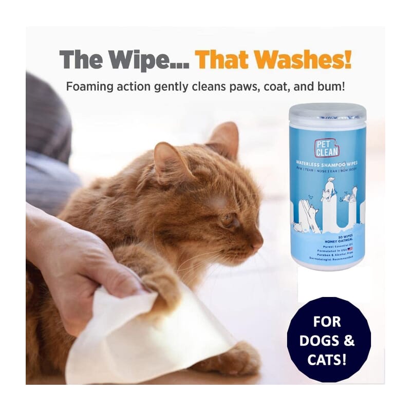 Pet Clean Pet Waterless Shampoo Wipes - Wagr Petcare
