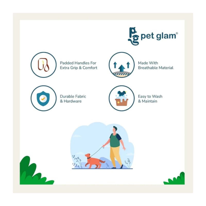 Pet Glam Dog Leash For Puppies And Large Dogs, Aqua - soft Handle strong Dog Leash - Wagr - The Smart Petcare Platform