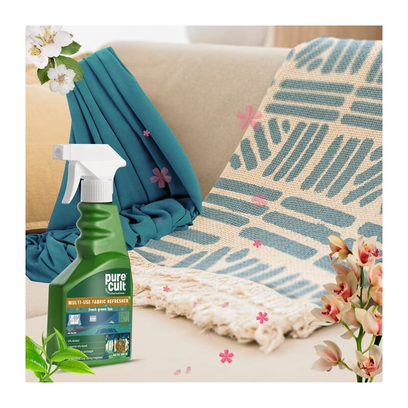 Purecult Eco-friendly Multi-use Fabric Refresher Fresh Green Tea (500ml) - Wagr Petcare