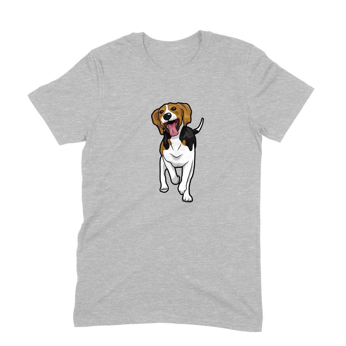 Round Neck T-Shirt (Men) - Fun Loving Beagle - Wagr - The Smart Petcare Platform