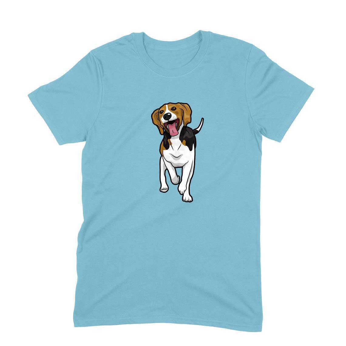 Round Neck T-Shirt (Men) - Fun Loving Beagle - Wagr - The Smart Petcare Platform