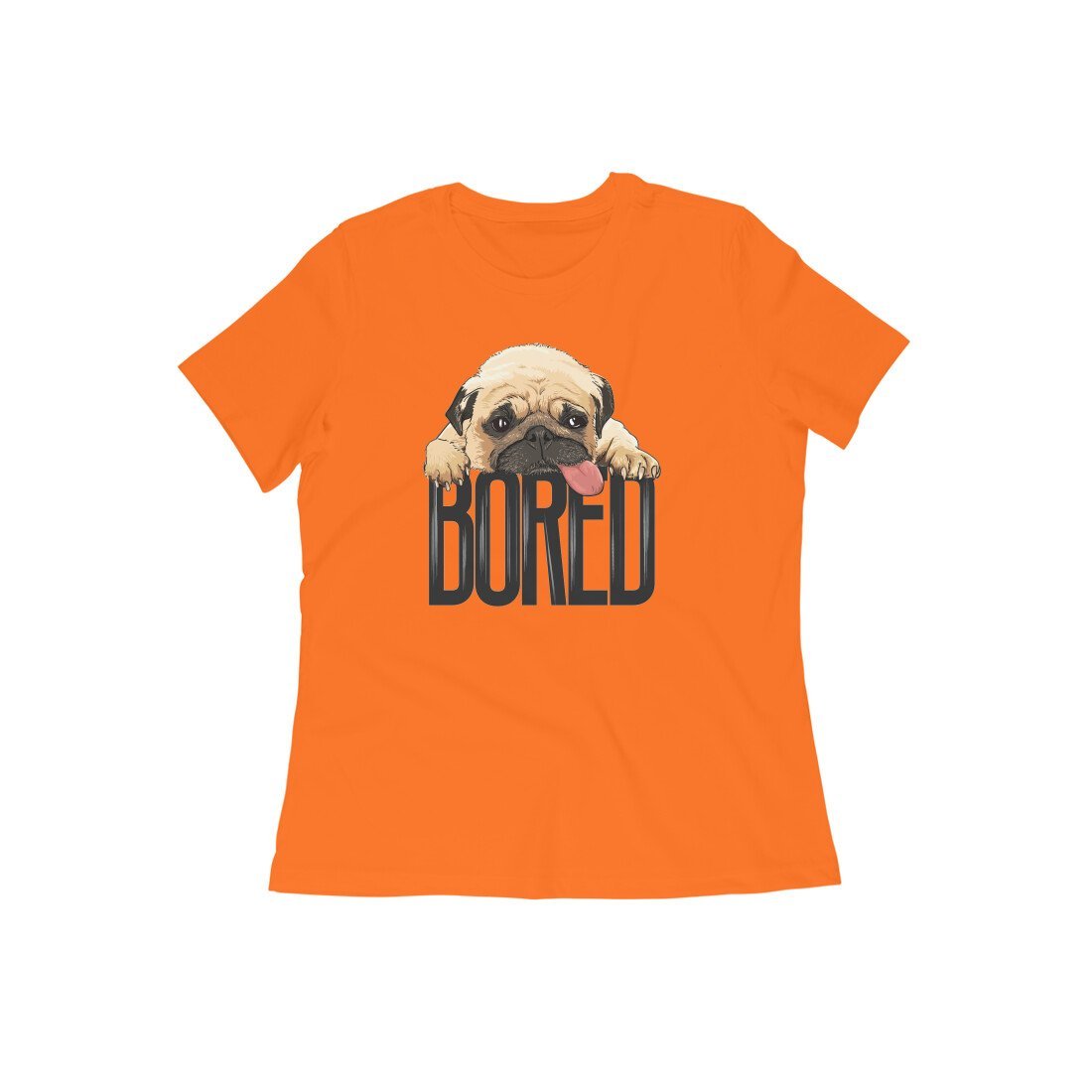Round Neck T-Shirt (Women) - Bored Pug Baby - Wagr - The Smart Petcare Platform