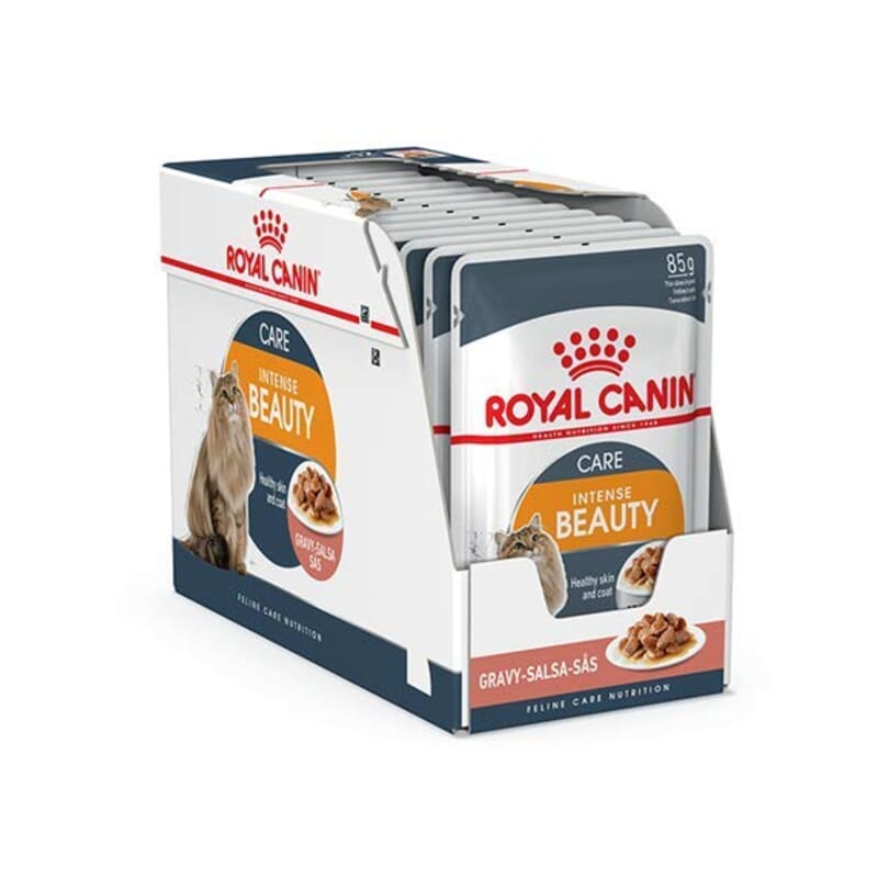 Royal Canin Feline Health Nutrition Intense Beauty Adult Gravy Wet Cat Food-Pack of 12 - Wagr - The Smart Petcare Platform