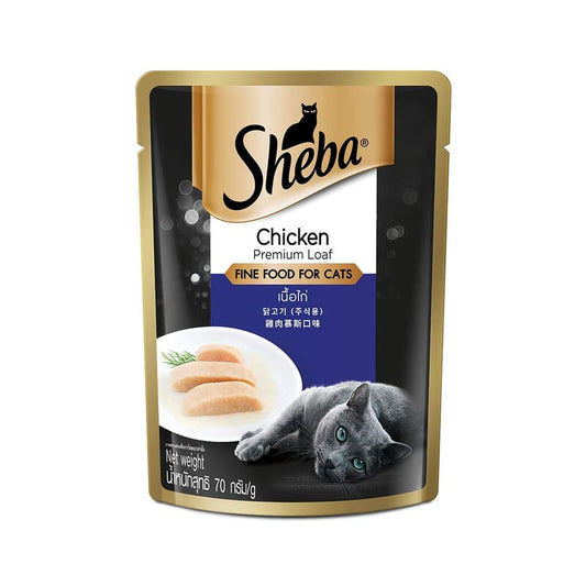 Sheba Rich Premium Adult (+1 Year) Fine Wet Cat Food, Chicken Loaf - 70 g Pouch - Wagr - The Smart Petcare Platform