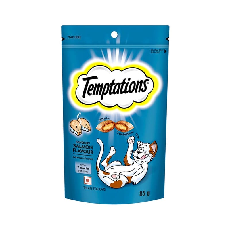 Temptations Cat Treat, Savoury Salmon Flavour - 85 g - Wagr - The Smart Petcare Platform