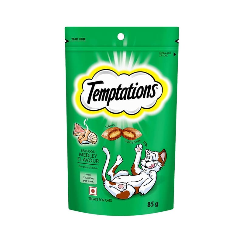 Temptations Cat Treat, Seafood Medley Flavour - 85 g - Wagr - The Smart Petcare Platform