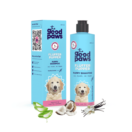 The Good Paws Fluffer Pupper Puppy Gentle & pH Balanced Shampoo with Coconut Oil - Vanilla Orchid 250ml - Wagr Petcare