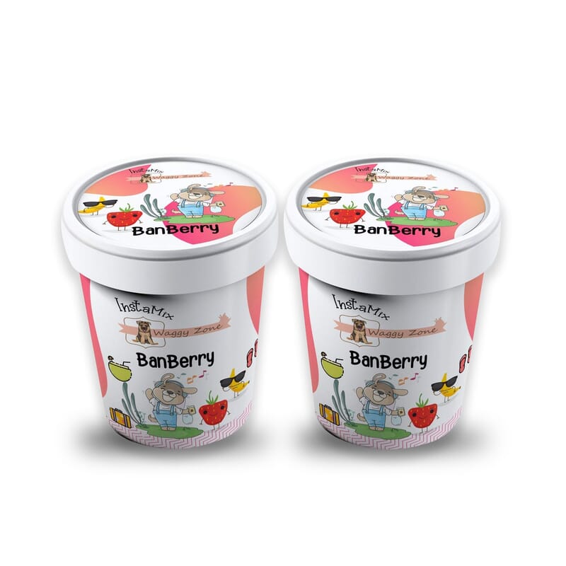 Waggy Zone Ice Cream Banberry - Banana & Strawberry, 40 gms - Pack of 1 - Wagr Petcare