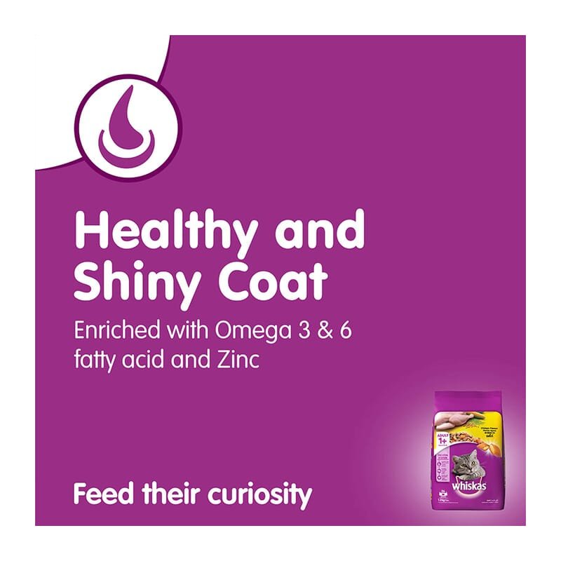 Whiskas Adult (+1 year) Dry Cat Food, Chicken Flavour 1.2kg - Wagr - The Smart Petcare Platform