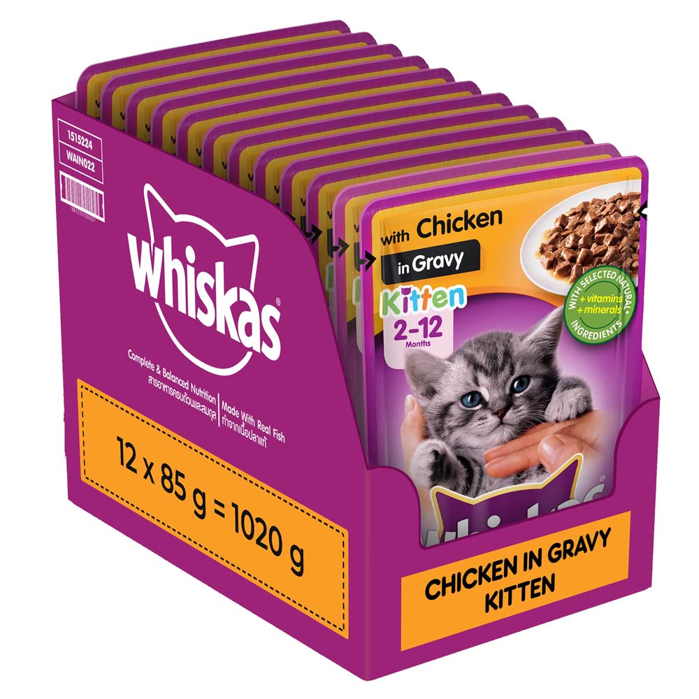Whiskas Kitten (2-12 months) Wet Cat Food, Chicken in Gravy - Wagr - The Smart Petcare Platform