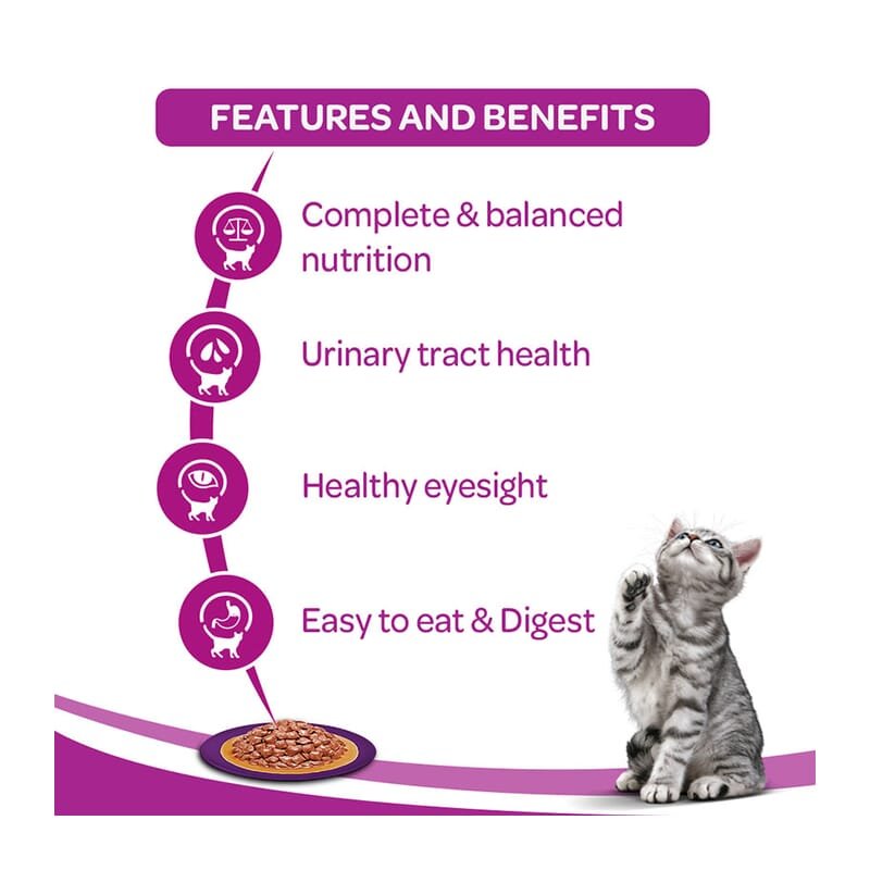 Whiskas Wet Cat Food for Adult Cats (1+Years), Tuna in Jelly Flavour - Wagr - The Smart Petcare Platform